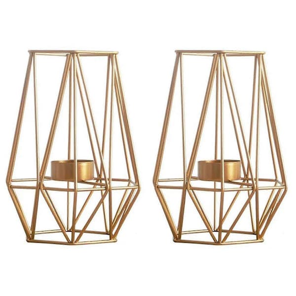 Metall sekskantet geometrisk design telysholder