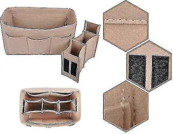 Filt Plånbok Organiserare Handväska Foder Formande Väska för Speedy Neverfull Handväska Beige