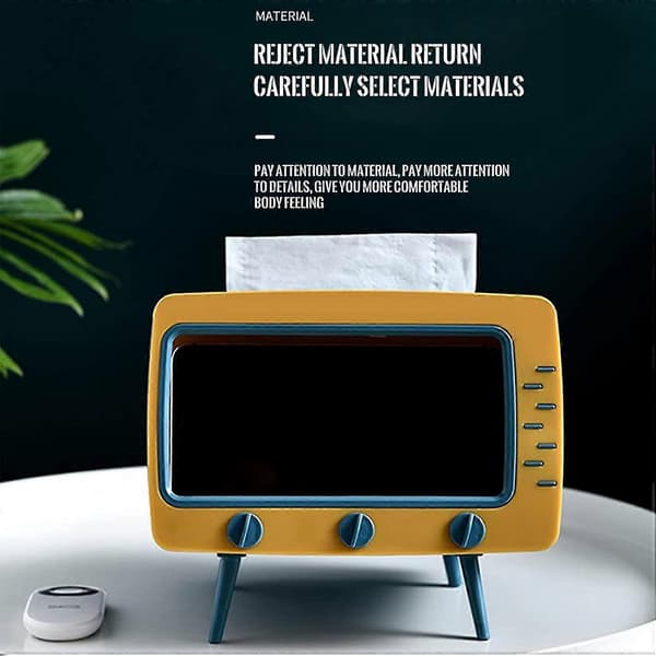 Retro TV Tissue-Box & Telefonholder – Multi-brug Køkken/Bad Indretning
