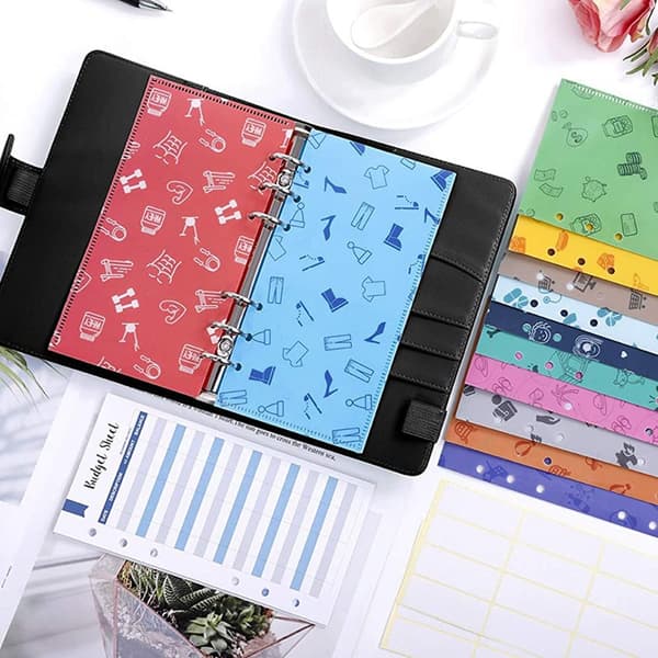 Ringbind Budget Planner A6 Ringbind Omslag Kreativ Notesbog Sort