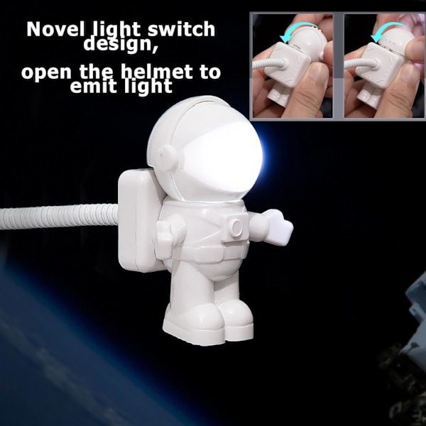 LED astronaut natlys USB rør dekorativt lys