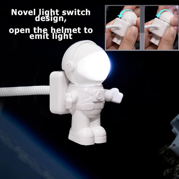 LED astronaut nattlys USB rør dekorativt lys