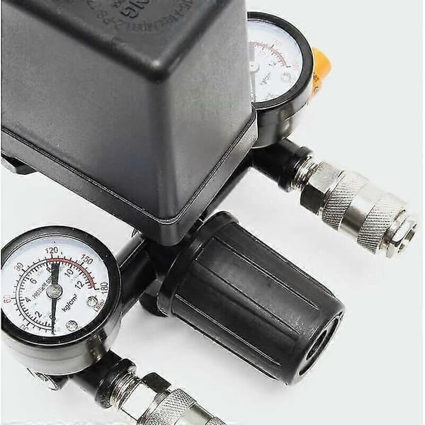 Trykkregulator med trykkbryter for kompressorer, med 2 displayer