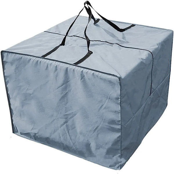 Vandtæt beskyttelsesbetræk til havemøbelhynder opbevaringspose sædehynde, 210D Oxford, 81 x 81 x 61 cm, (grå)