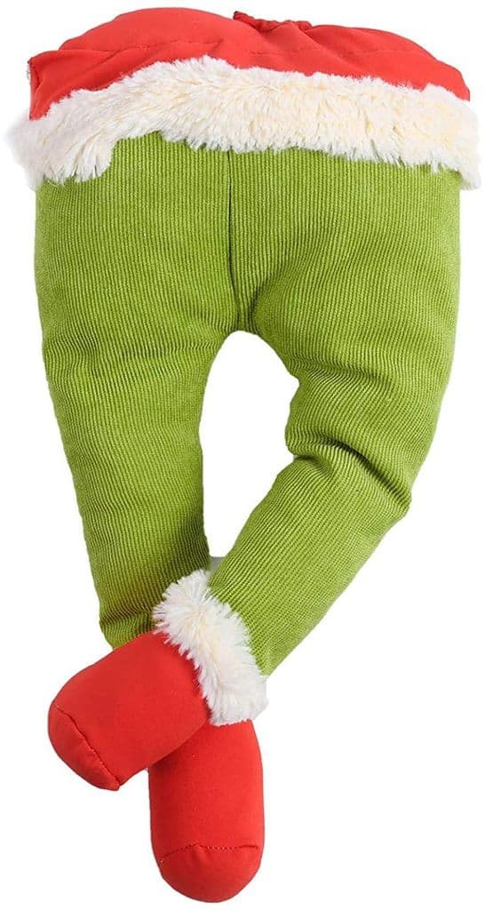 40 cm Grinch-ben, säckväv böjbar julgransdekoration