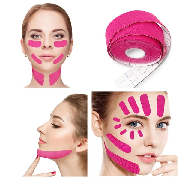 Multifunktionel elastisk ansigtsbandage, pink