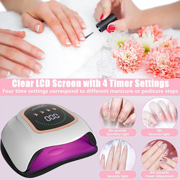 72 LED neglelampe med automatisk sensor