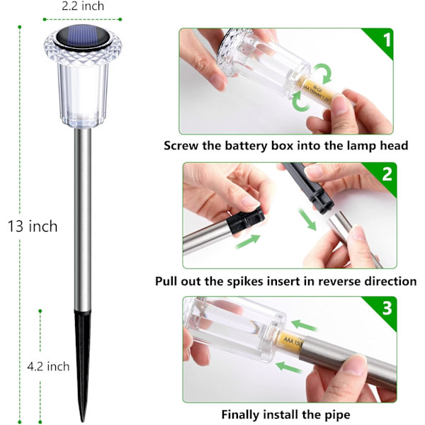 LED Solarhavelampe, Hvid