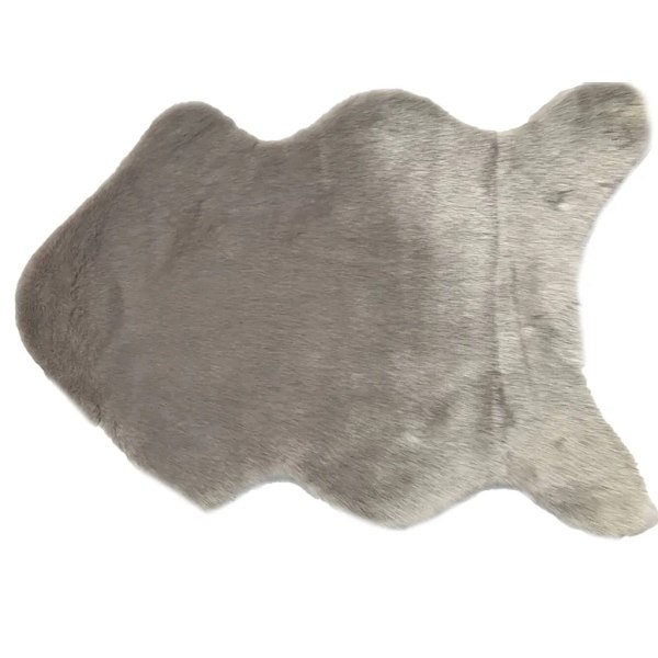 Faux pälsmatta, mjuk djup lugg soffkudde, faux lammull matta löpare 40cm×60cm för sovrum barnrum, ljusgrå