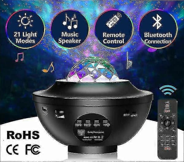 Bluetooth LED Galaxy Stjerneklare Natlys Projektor Himmel Party Lys Gave