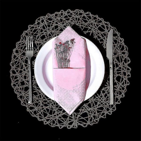 12 Stykker Runde Papirvevde Tau Net Brikker for Fest Bryllup