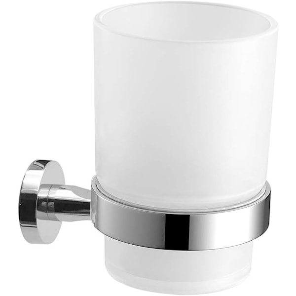 Väggmonterad tandborsthållare, frostat glas, 1 st (220210 enkel kopp)