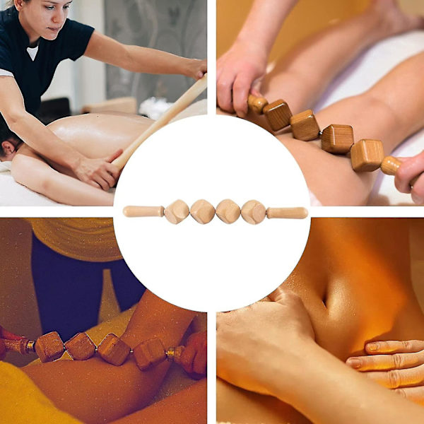 Tremassasjeverktøy i tre, fascia massasjerulle, ryggmuskelmassasjerulle, magemuskelmassasjerulle