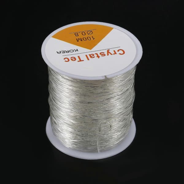 0.8mm Klar Perler Krystall Elastisk Armbåndtråd for Smykkelaging