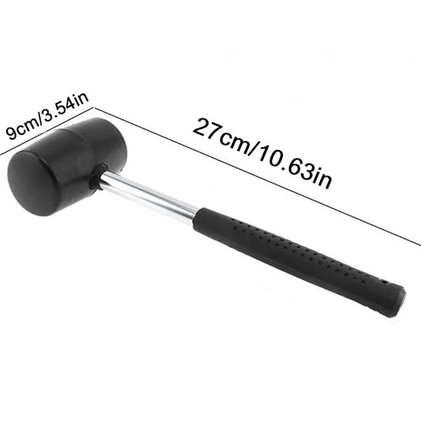 Gummiklubbe 590g camping, telt og utendørs tilbehør, stabil og sklisikker håndtakscampinghammer, myk hammer for håndverk og DIY