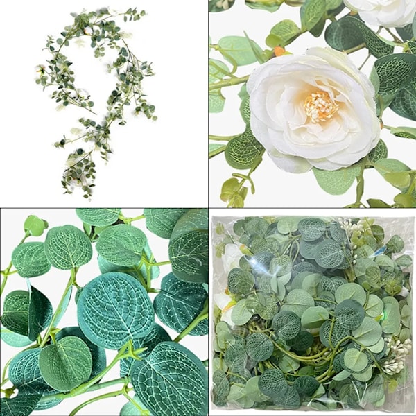 Rosegirlander girlander kunstige blomster 1,85 meter silkeblomst falsk blomst rosegirlander hengende vinbryllupsfest hagedekorasjon