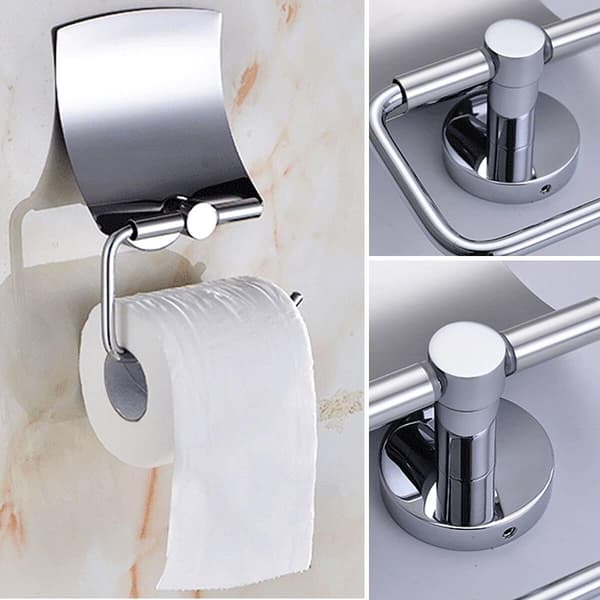 Rulle toiletpapirholder med låg til vægmontering i rustfrit stål