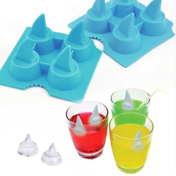 2x Shark Fin Ice Cubes, Jelly Tray, BPA Free, Cake Silicone Molds, Chocolate, Soft Candy, Cookies, Kitchen, Baking, DIY Tools