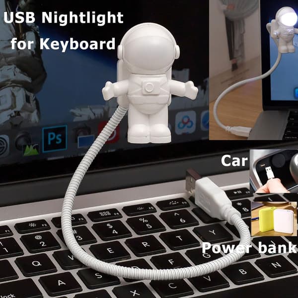 LED astronaut natlys USB rør dekorativt lys