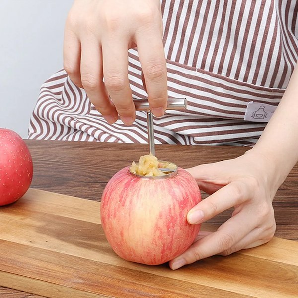 2 stk. rustfrit stål multifunktionel æble- og pærekerneudskiller køkkenredskab, æblekerneudskiller