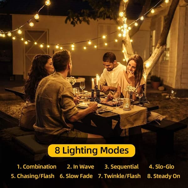20 LED dekorative krystallkule solcellelyssnor Super Bright utendørslys med 8 lysmoduser