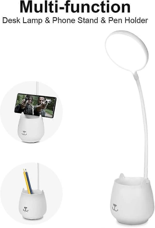 Berørings LED Skrivebordslampe, 3 Moduser, 24 LED, USB Oppladbar, Studie