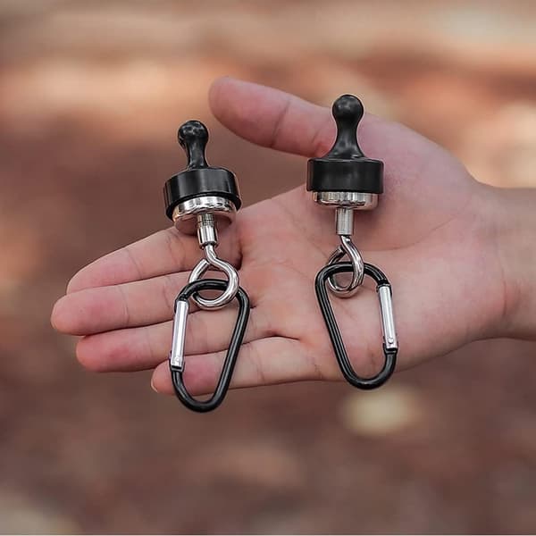 2 stycken magnetiska krokar, tältfästspänne, campingljuskrok