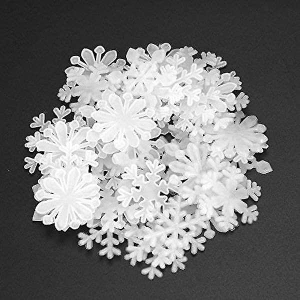 100 st Lysande Jul Snöflingor 3D Väggdekaler Fluorescerande Väggdekaler Sovrum Barnrum Dekaler