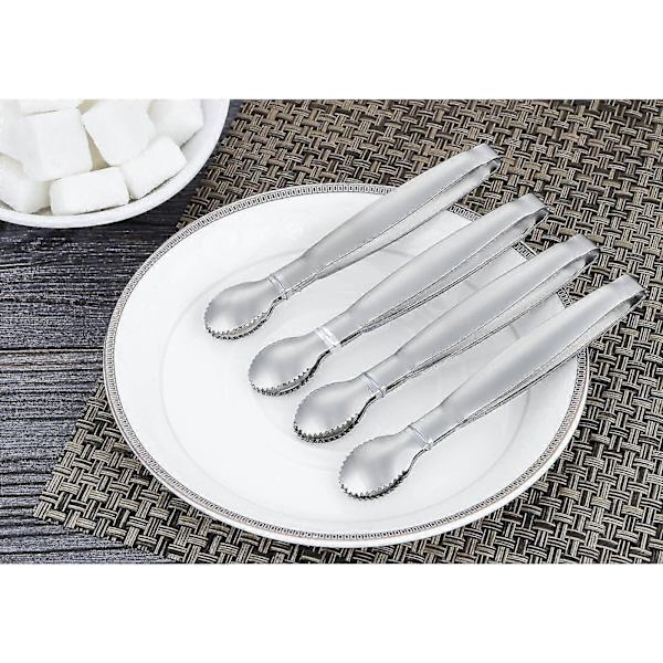 Set med 4 Mini Tänger Rostfritt Stål Sockertänger, 10 cm