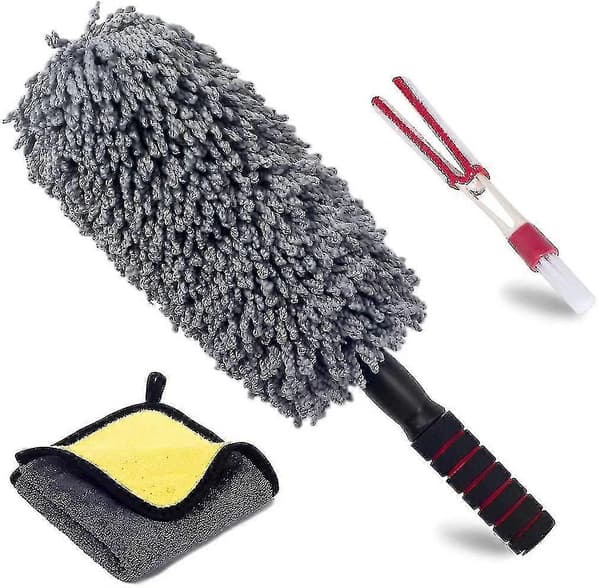 Bil Støvkost Eksteriør og Interiør 3-pak, Bedste Mikrofiber Multi-Purpose Bilrenser