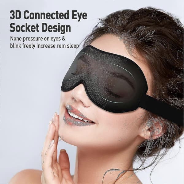 3D Silke Søvnmaske, Justerbar Stropp, Mørklegging for Reise/Yoga