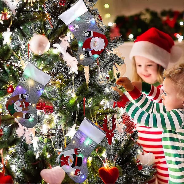 Storpack LED Julstrumpa, Julstrumpa, Julnisse, Snögubbe, Julstrumpa, Jultomte presentpåse