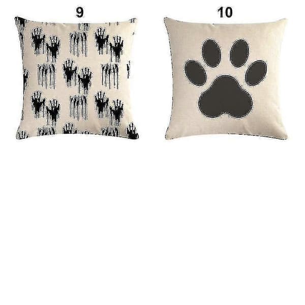 45cmx45cm Fyrkantigt Örngott Linne Leopardtryck Hundtassavtryck Kuddfodral