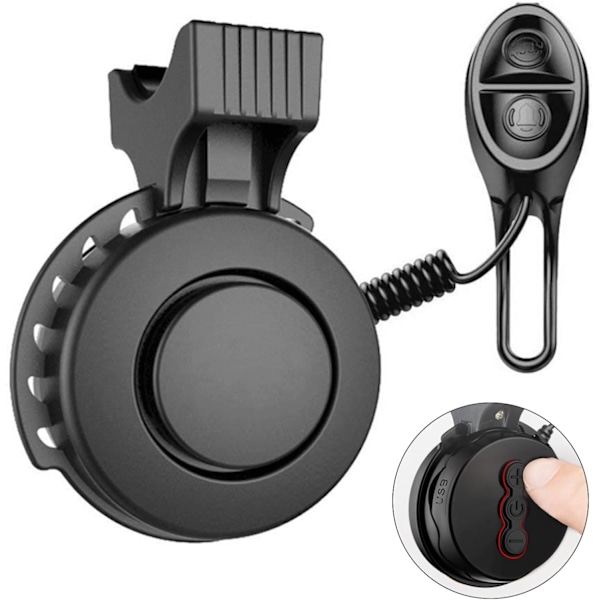 Cykelklocka Volymjusterbar USB Uppladdningsbar Högtalarringsignal (Svart)