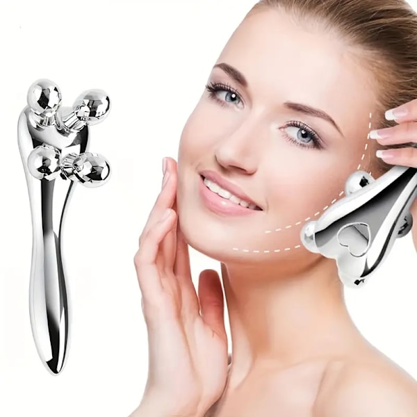 4D rulle ansigtsmassager sølv Y afslappende massage