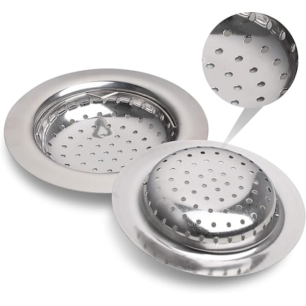 11 cm rostfritt stål diskhoavloppssil med handtag set om 2