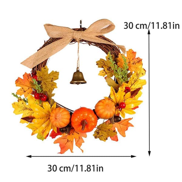Halloween Kunstig Ahornblad Krans, 30cm