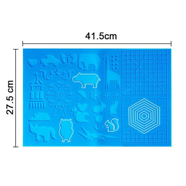 3D-kynän pohja, 3D-tulostuskynän pohja, 3D-kynän alusta, eläinkuvioinen suuri alusta, hyödyllinen aloittelijoille, lapsille ja 3D-kynätaiteilijoille (sininen)