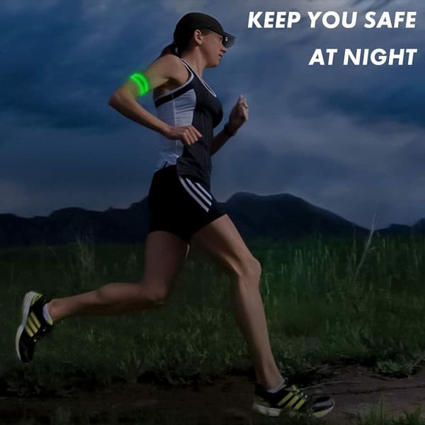 LED Armbånd, Oppladbart, 2-Delt, USB Refleksbånd, Egnet for Jogging, Løping, Sport