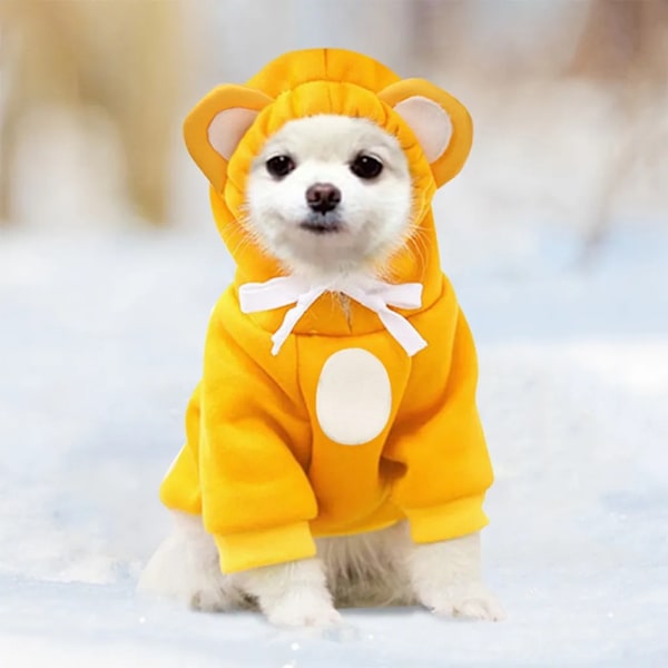 Hund Hoodie Bomuld, Hundejakke, Hættetrøje til Hund Kæledyrstøj Hunde Kattetøj, Hunde Tøj Vinter (M)