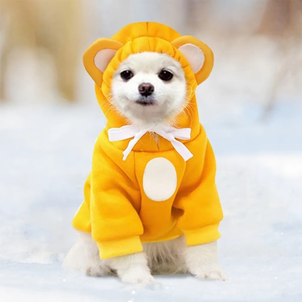 Hundtröja Bomull, Hundkappa, Hundtröja med Huva Husdjurskläder Hund Kattkläder, Hundkläder Vinter (M)
