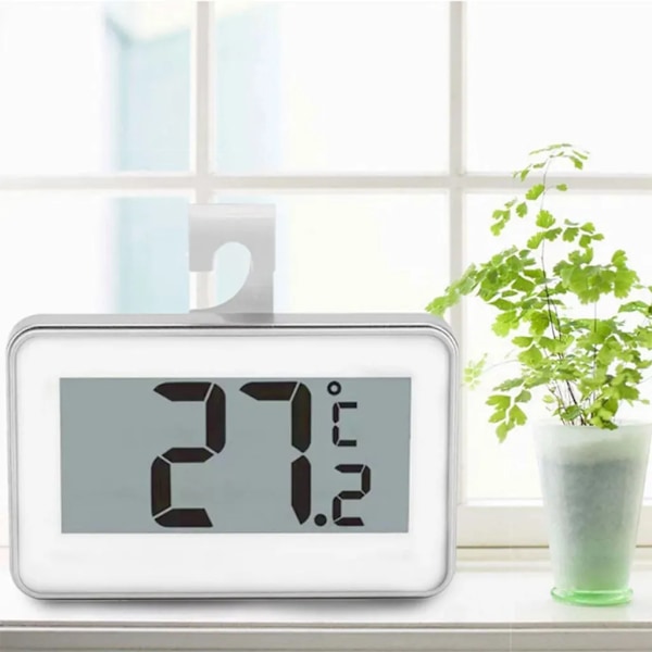 Kjøleskapstermometer, frysertermometer med lettlest LCD, intelligent med krok