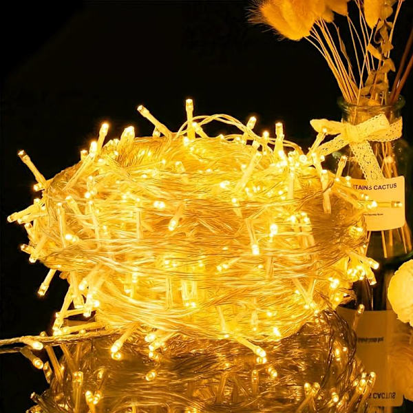 1 LED Fe-Lanterne Juletræ Fe-Lanterne Festdekoration, Batteridrevet (varm farve, 20 meter 200 lamper)