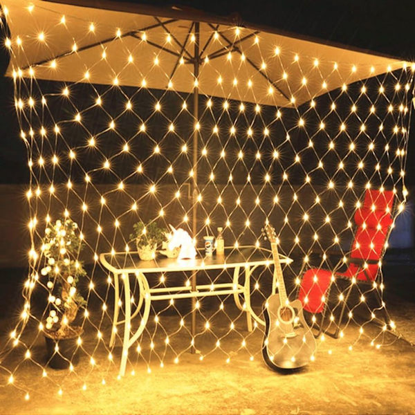 3 * 2M LED Lysnet Fe Lys Kæde 320 LED Julelys med Kontrolboks Net