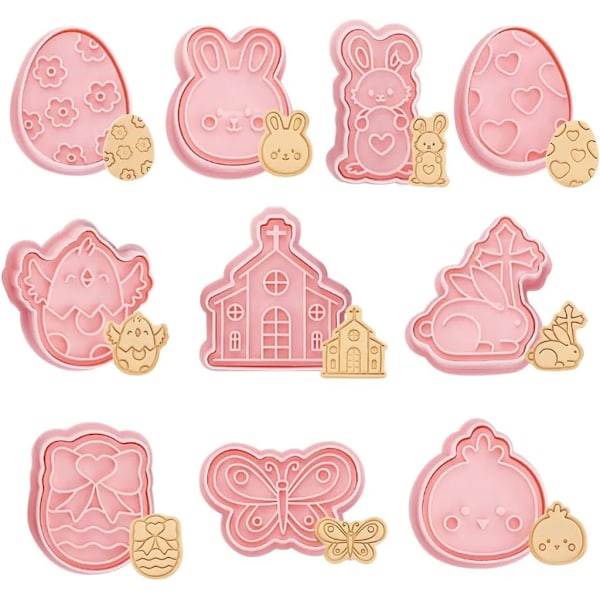 Børne cookieforme, plastik cookieforme, 10-delt cookieforme, bløde sukker cookieforme, cookie bageforme