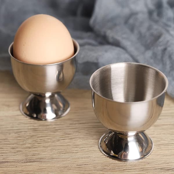 Hardkokte egg i rustfritt stål, eggkoppsett, eggbrett, kjøkkenredskap