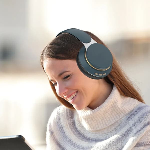 Røde Bluetooth Over-Ear Hodetelefoner – Sammenleggbar Mikrofon Støyisolerende On-Ear