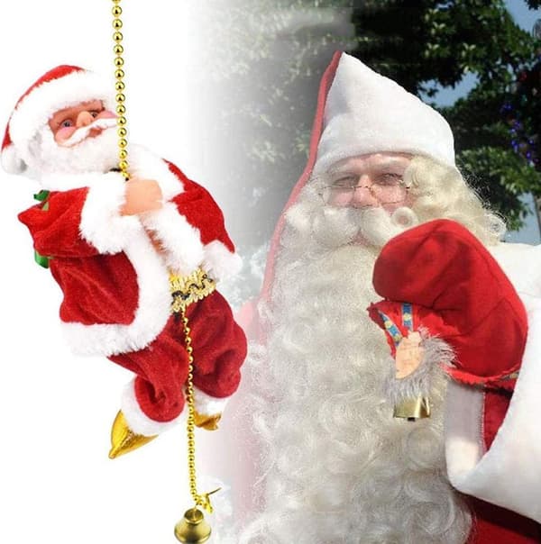 Elektrisk Klättrande Tomte, Repstege Juldekoration