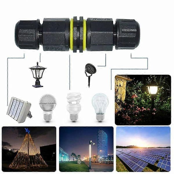 3-Pin IP68 Udendørs Stik – 4,5-10 mm Kabel til Jule-/LED-/Solcellelys