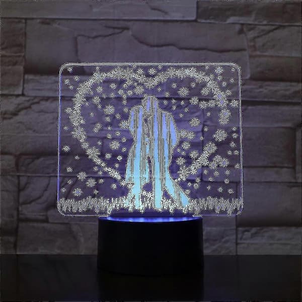 Hjerte 3D LED Nattlys Bordlampe for Barnerom